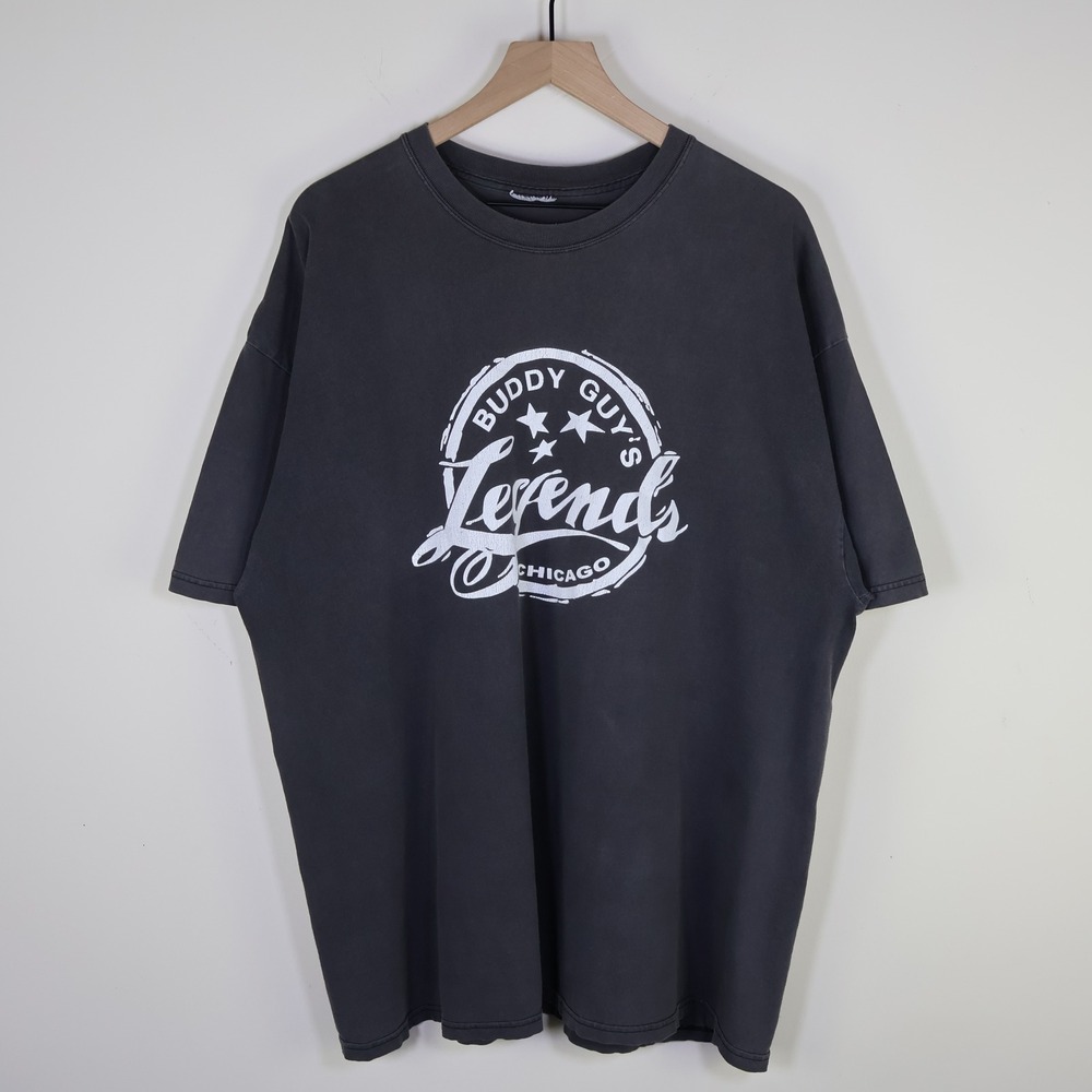 Vintage Buddy Guys Legends Chicago Blues Club T-Shirt 2XL Oversized Black Cotton - Picture 1 of 11
